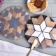 Brown and Grey Modern Flower Wood and Resin Cake Stand for Dessert, Fruit and Planter